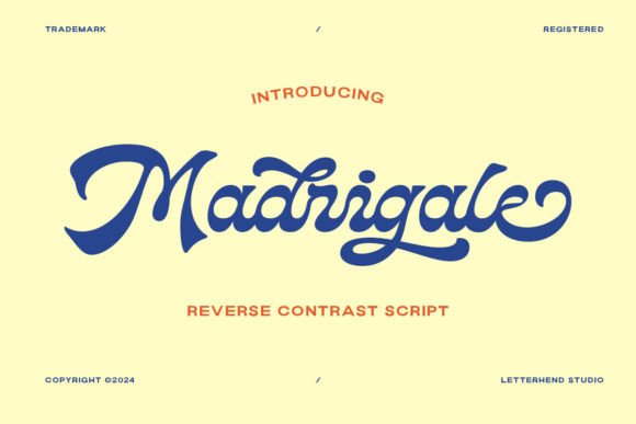 Madrigale: A Reverse Contrast Script Font for Digital Design
